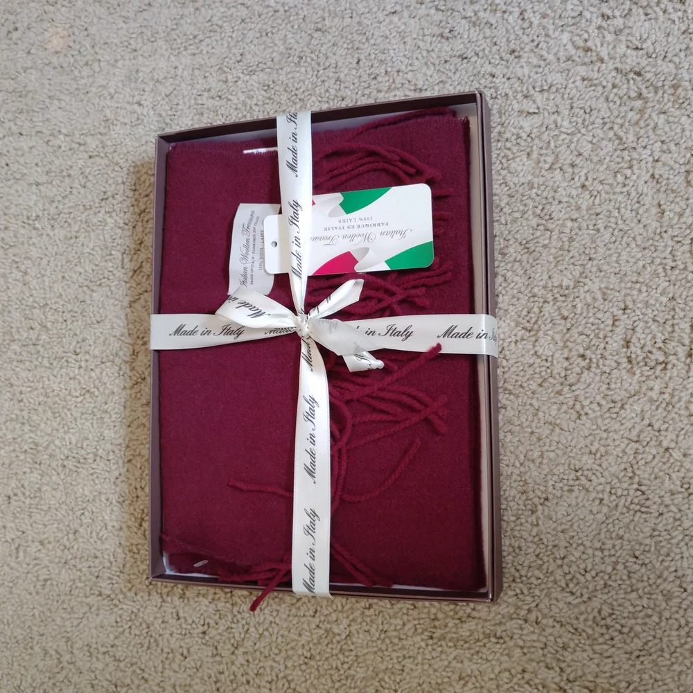 Made in Italy Burgundy Scarf